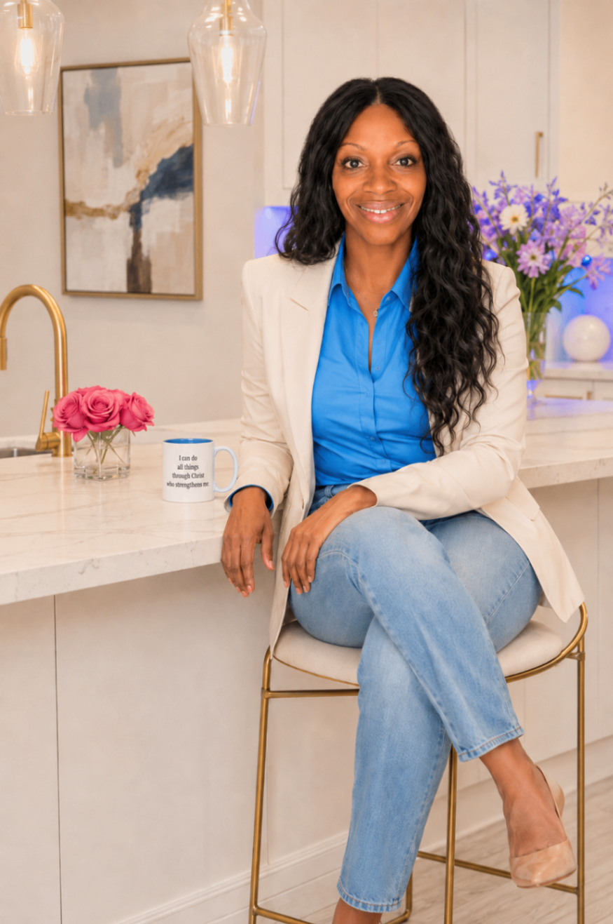 Eboni Porter smiling in a bright editorial portrait